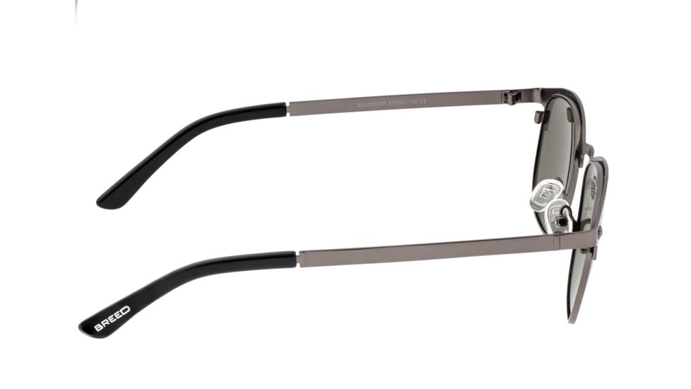 Breed Phase Sunglasses, Gunmetal Titanium Frame, Blue Polarized Lens, Gunmetal/Blue, One Size, BSG058GM