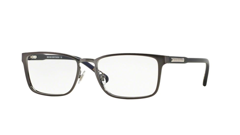 Brooks Brothers BB1031 Eyeglass Frames 1666-53 - Brushed Gunmetal Matte Blue Frame