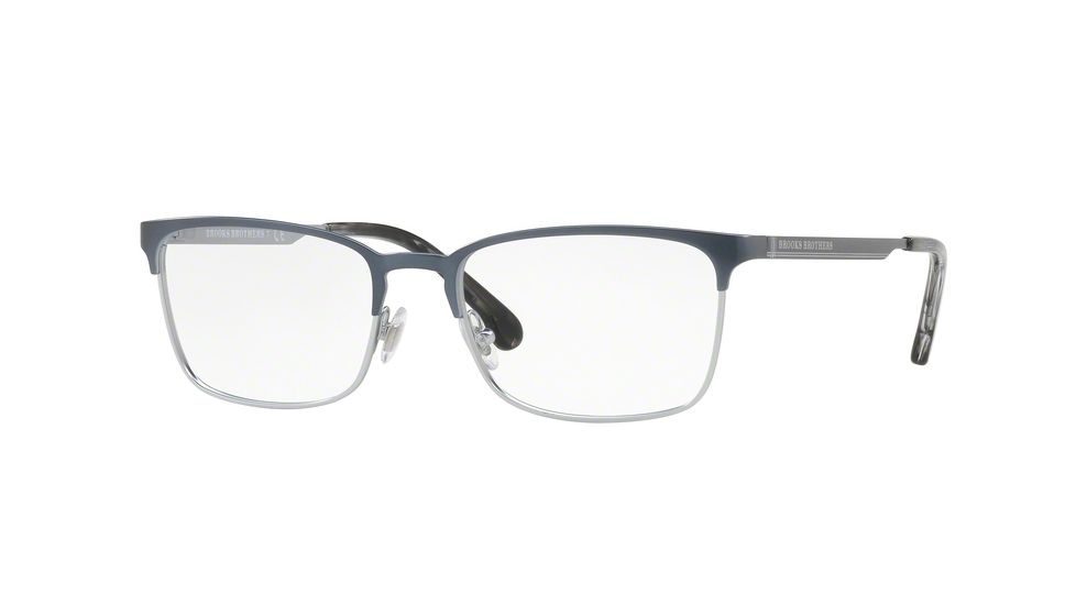 Brooks Brothers BB1054 Single Vision Prescription Eyeglasses, 54mm, Gunmetal / Silver, BB1054-1682-54-SV