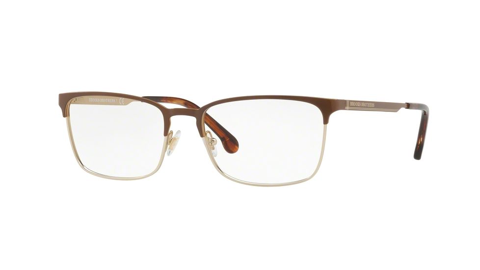 Brooks Brothers BB1054 Single Vision Prescription Eyeglasses 1683-54 - Brown/Gold Frame