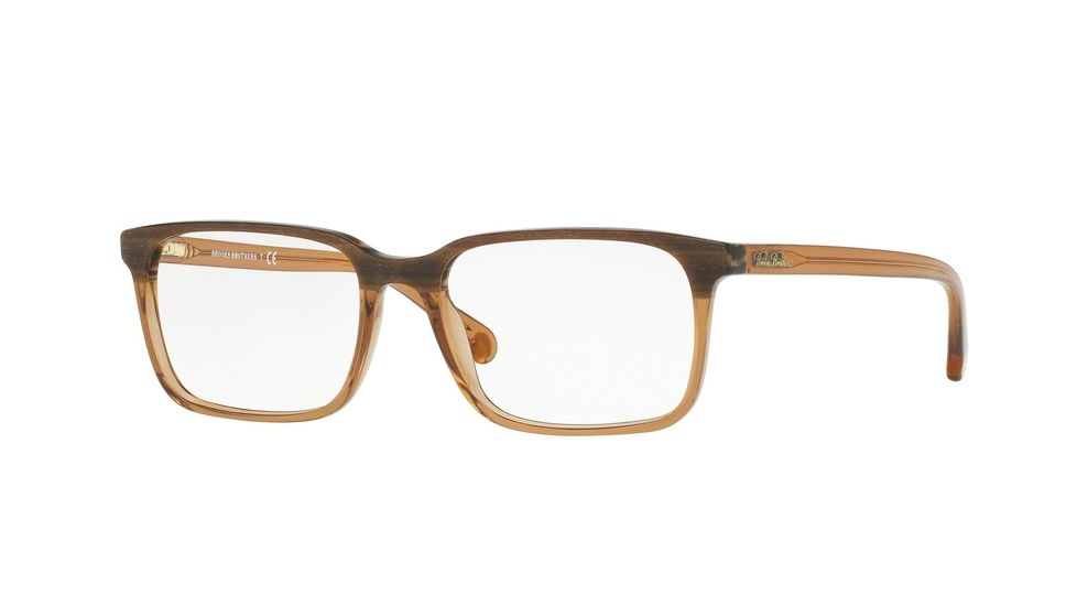 Brooks Brothers BB2033 Eyeglass Frames 6122-52 - Brown Wood/brown Translucent Frame