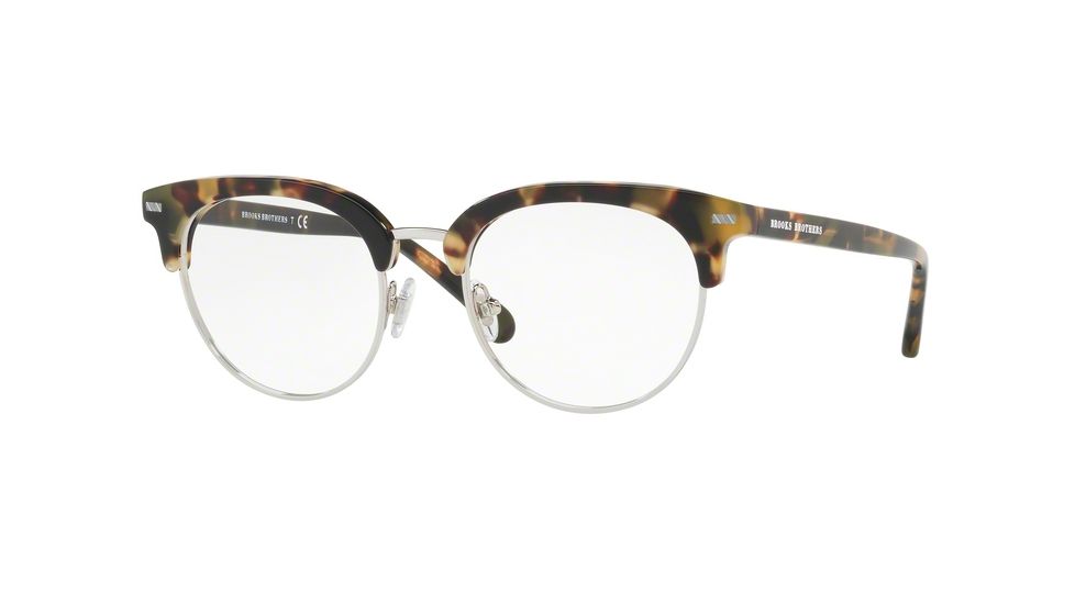 Brooks Brothers BB2039 Progressive Prescription Eyeglasses 6136-49 - Retro Tortoise/silver Frame