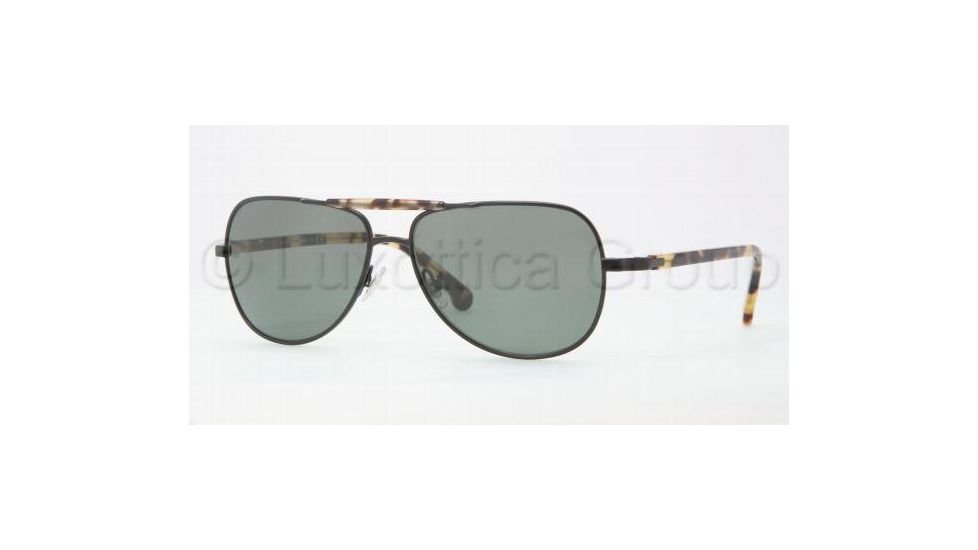Brooks Brothers BB4003S Sunglasses 10049A-5714 - Black Green Frame, Solid Grey Lenses