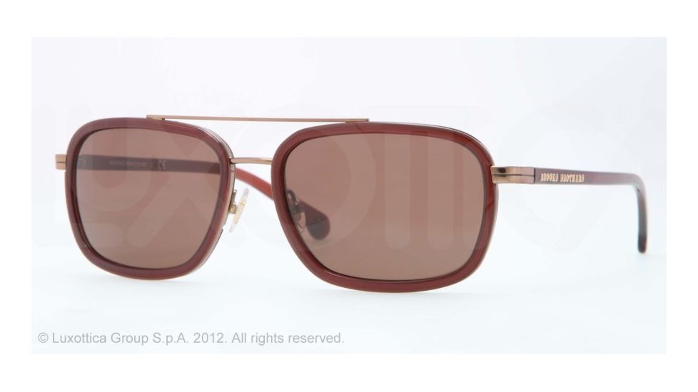 Brooks Brothers BB4017 Single Vision Prescription Sunglasses BB4017-153373-56 - Lens Diameter 56 mm, Frame Color Copper/burgundy
