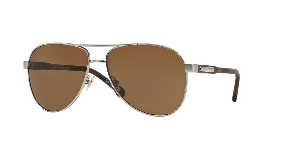 Brooks Brothers BB4029 Bifocal Prescription Sunglasses BB4029-166073-58 - Lens Diameter 58 mm, Frame Color Silver Matte Brown Horn