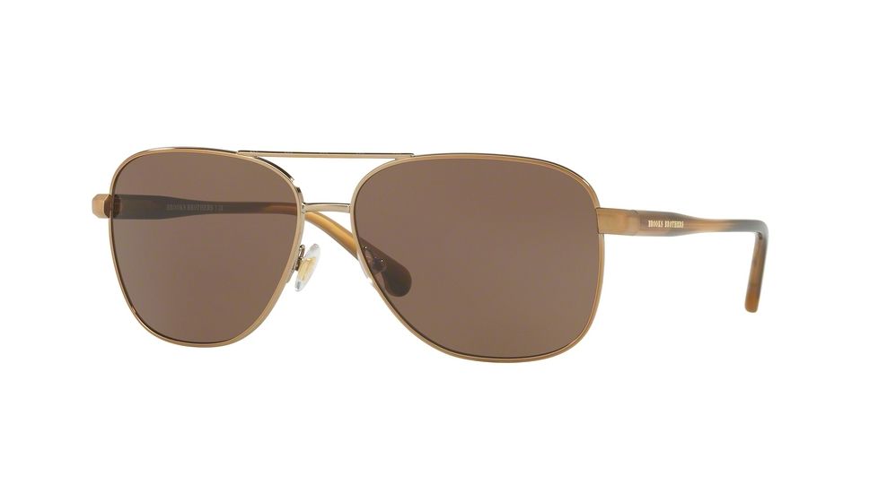 Brooks Brothers BB4042S Single Vision Prescription Sunglasses BB4042S-167773-60 - Lens Diameter 60 mm, Frame Color Sand/lt. Brown Horn