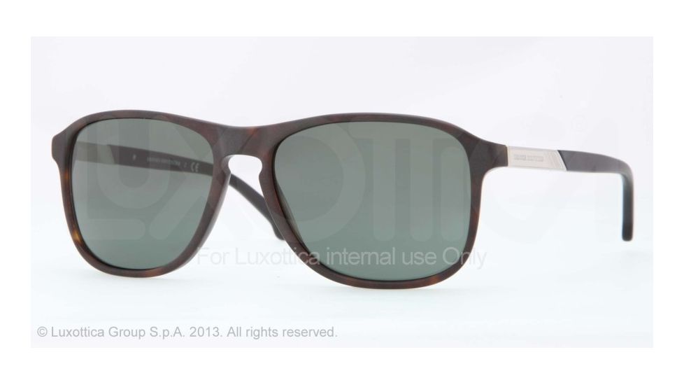 Brooks Brothers BB5012 Sunglasses 606571-57 - Matte Tortoise Frame, Green Solid Lenses