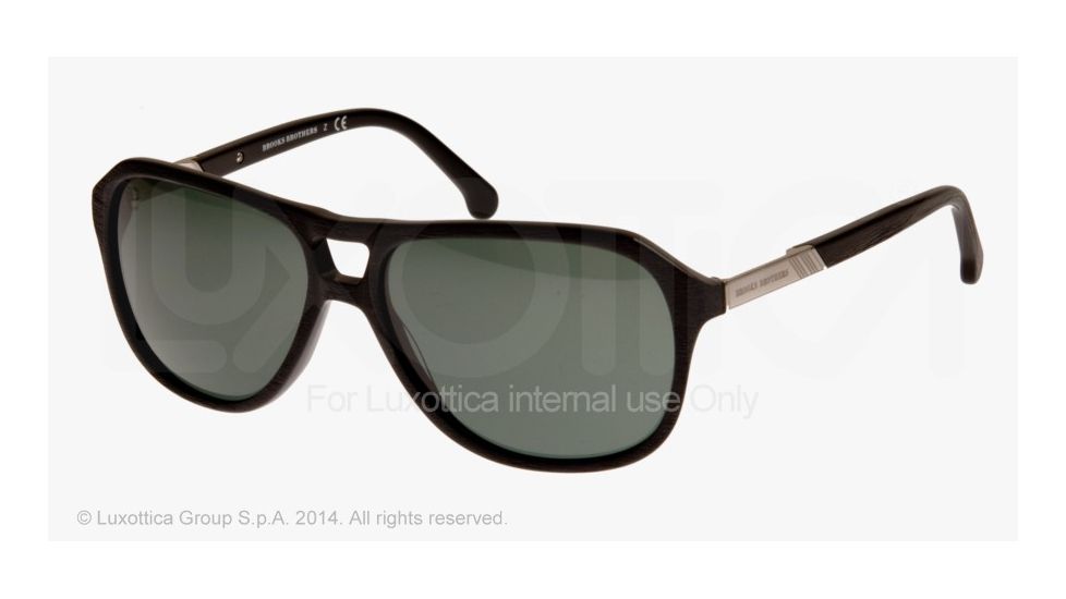 Brooks Brothers BB5013 Sunglasses 600071-58 - Black Frame, Green Solid Lenses