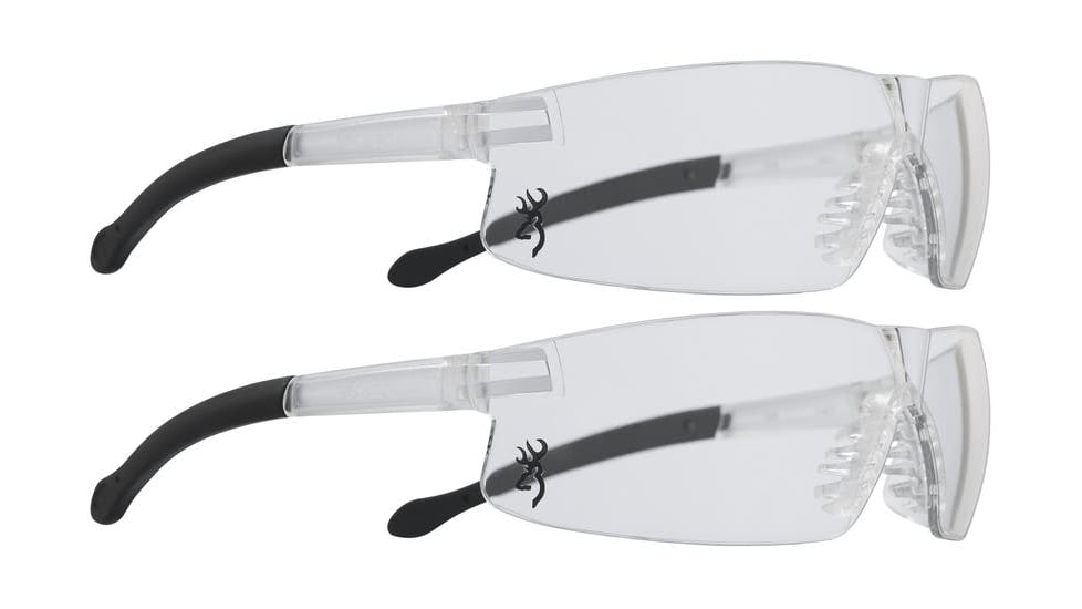 Browning Shooters Flex Shooting Glasses, Clear Polycarbonate Lens, Pack of 2, 12763