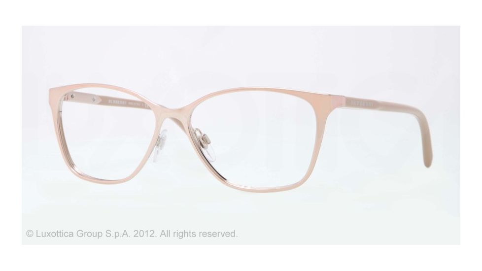 Burberry BE1255 Bifocal Prescription Eyeglasses 1188-53 - Pink Gold Frame, Demo Lens Lenses