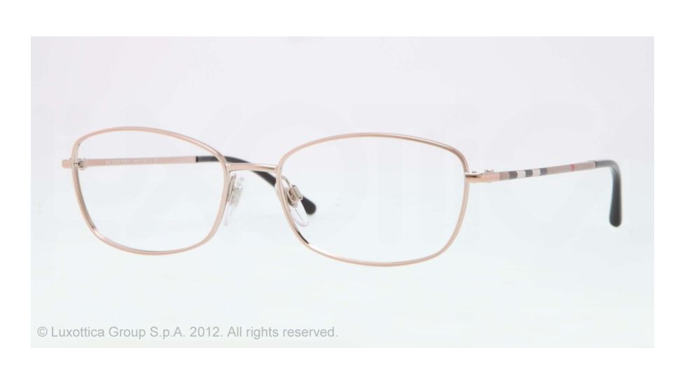 Burberry BE1256 Eyeglass Frames 1188-51 - Pink Gold Frame, Demo Lens Lenses