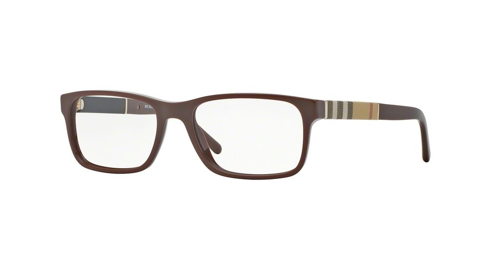Burberry BE2162 Single Vision Prescription Eyeglasses 3404-53 - Brown Frame
