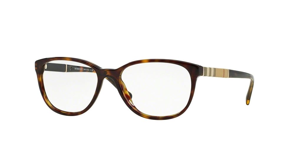 Burberry BE2172 Single Vision Prescription Eyeglasses 3002-54 - Dark Havana Frame