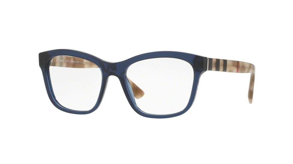Burberry BE2227 Single Vision Prescription Eyeglasses 3603-54 - Blue Frame