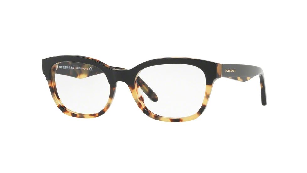Burberry BE2257 Eyeglass Frames 3649-51 - Top Black On Havana Frame