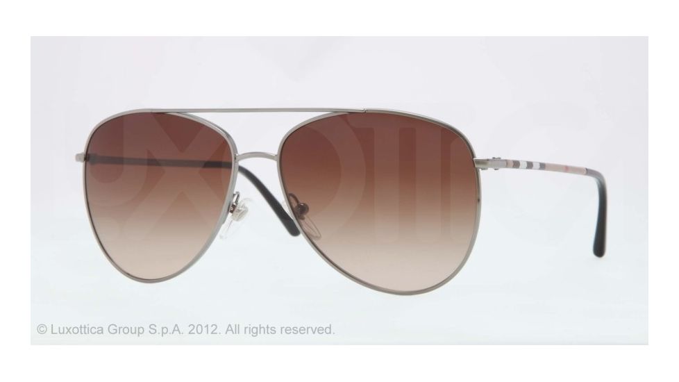 Burberry BE3072 Single Vision Prescription Sunglasses BE3072-100313-57 - Lens Diameter 57 mm, Lens Diameter 57 mm, Frame Color Gunmetal