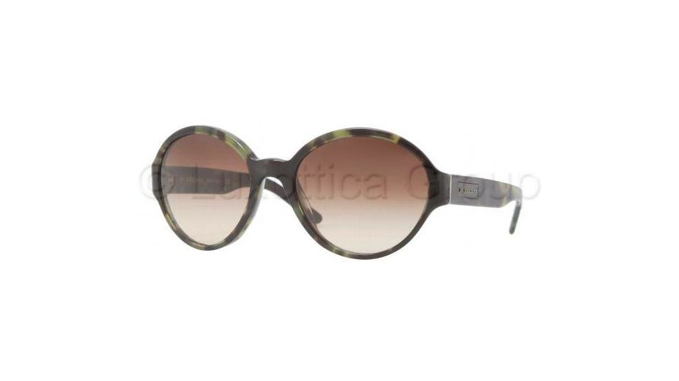 Burberry BE4111 Sunglasses 328013-5619 - Green Havana Frame, Brown Gradient Lenses