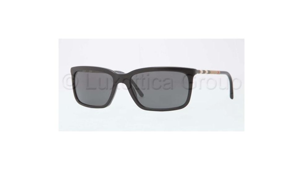Burberry BE4137 Single Vision Prescription Sunglasses BE4137-300187-5717 - Lens Diameter 57 mm, Frame Color Shiny Black
