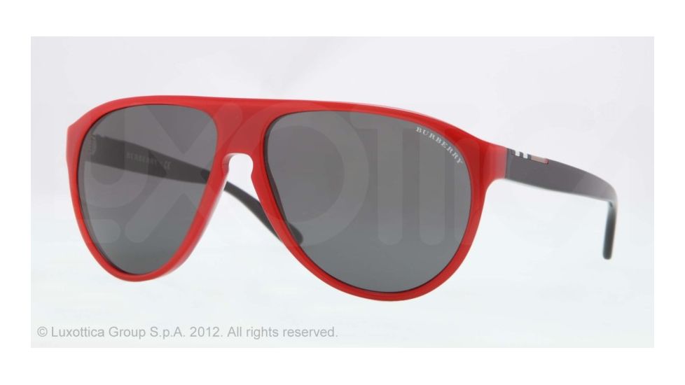 Burberry BE4142 Sunglasses 339387-59 - Top Transp/red Frame, Gray Lenses