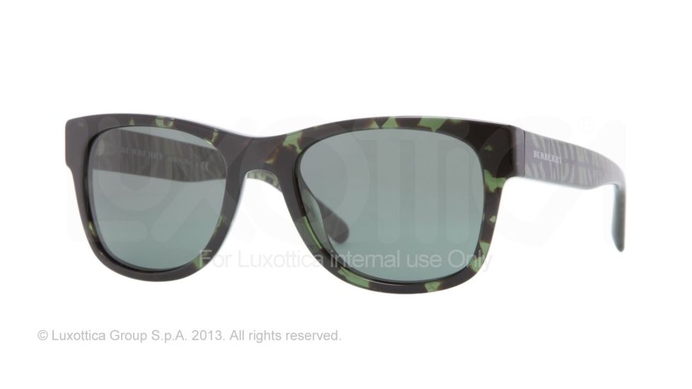 Burberry BE4149 Single Vision Prescription Sunglasses BE4149-341271-53 - Lens Diameter 53 mm, Frame Color Green Havana
