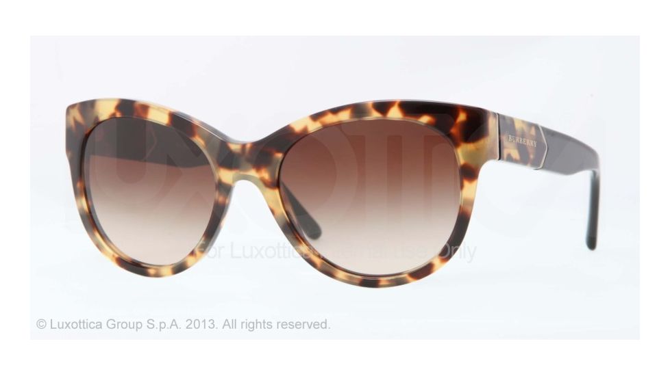 Burberry BE4156 Sunglasses 327813-53 - Yellow Havana Frame, Brown Gradient Lenses