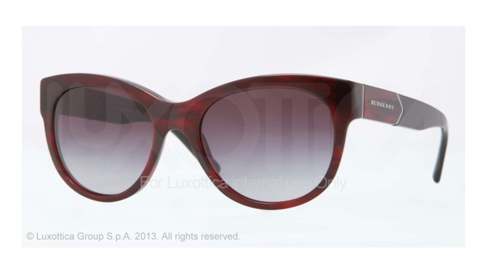 Burberry BE4156 Sunglasses 33228G-53 - Red Havana Frame, Gray Gradient Lenses