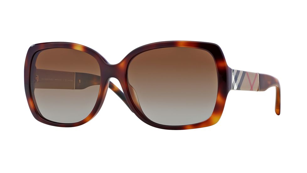 Burberry BE4160 Single Vision Prescription Sunglasses BE4160-3316T5-58 - Lens Diameter 58 mm, Frame Color Light Havana