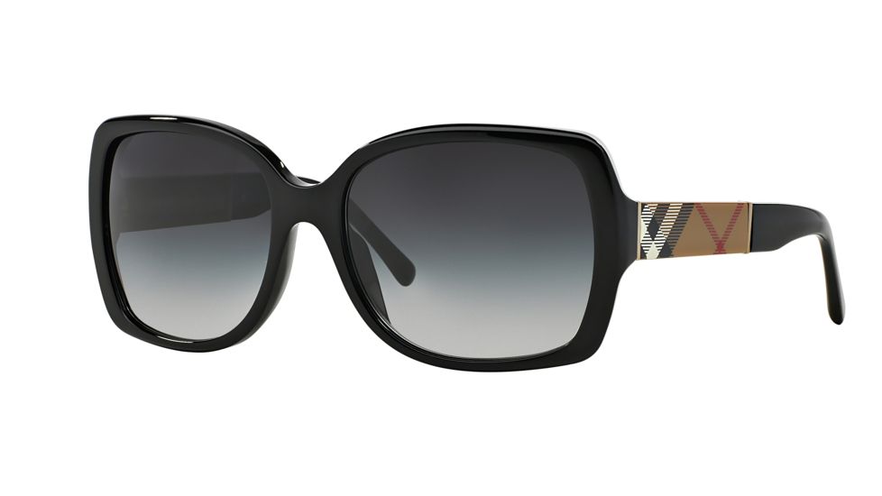 Burberry BE4160 Single Vision Prescription Sunglasses BE4160-34338G-58 - Lens Diameter 58 mm, Frame Color Black