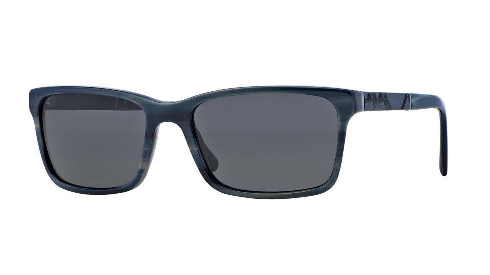 Burberry BE4162 Single Vision Prescription Sunglasses BE4162-340187-58 - Lens Diameter 58 mm, Frame Color Grey Horn