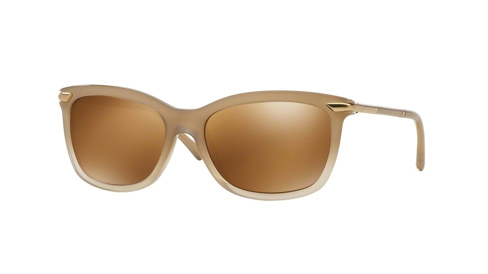 Burberry BE4185 Sunglasses 33546H-57 - Brown Gardient Frame, Brown Mirror Gold Lenses