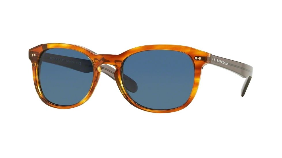 Burberry BE4214 Progressive Prescription Sunglasses BE4214-355080-55 - Lens Diameter 55 mm, Frame Color Amber Horn