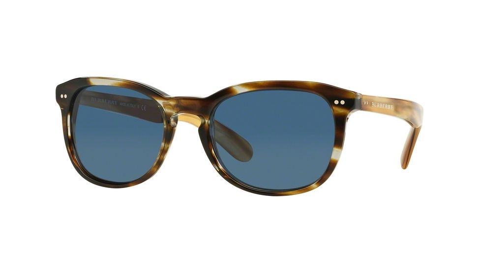 Burberry BE4214F Sunglasses 355180-55 - Brown Horn Frame, Dark Blue Lenses