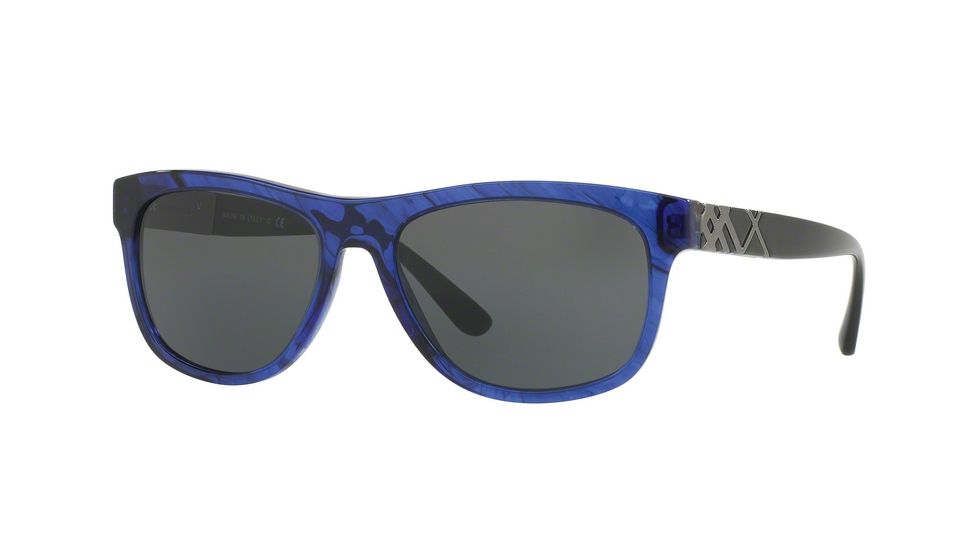 Burberry BE4234 Progressive Prescription Sunglasses BE4234-362687-57 - Lens Diameter 57 mm, Frame Color Blue Havana