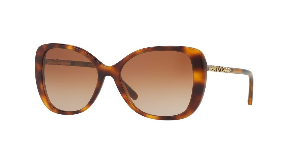 Burberry BE4238F Sunglasses 331613-57 - Light Havana Frame, Brown Gradient Lenses