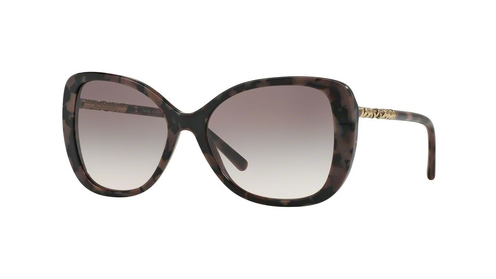 Burberry BE4238F Sunglasses 36243B-57 - Spotted Brown Frame, Pink Gradient Grey Lenses