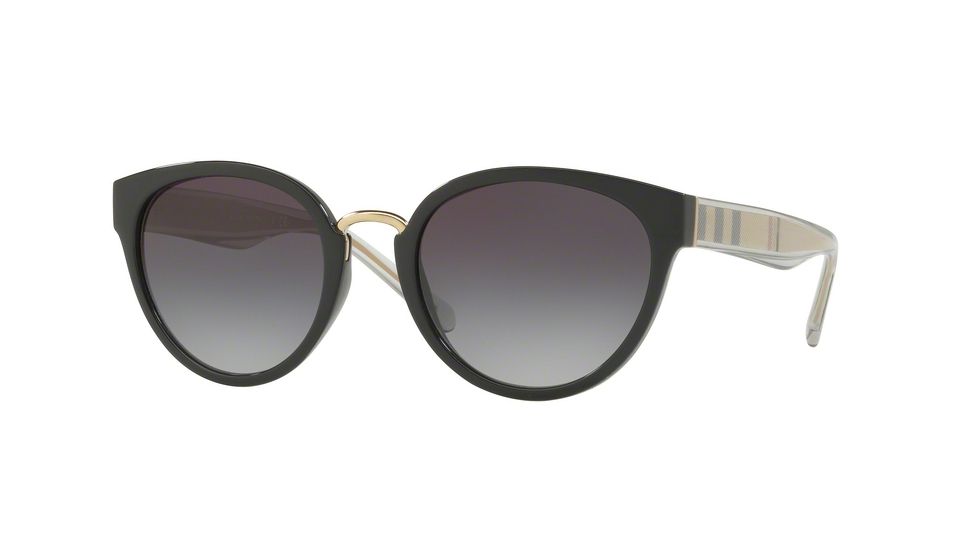 Burberry BE4249 Sunglasses 30018G-53 - Black Frame, Grey Gradient Lenses
