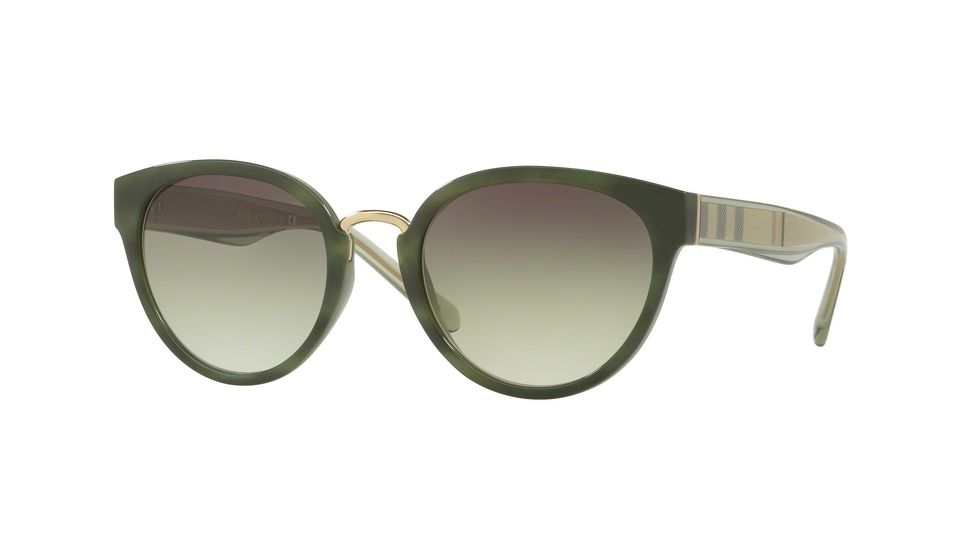 Burberry BE4249 Sunglasses 3659E1-53 - Striped Green Frame, Clear Grad Green Grad Black Lenses