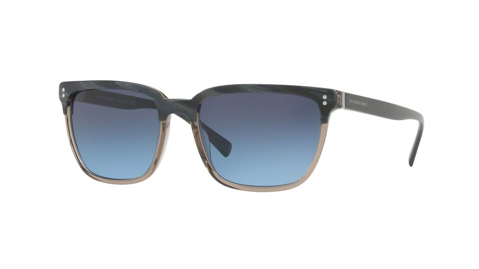 Burberry BE4255 Sunglasses 3661S2-56 - Top Striped Blue On Grey Frame, Blue Gradient Lenses