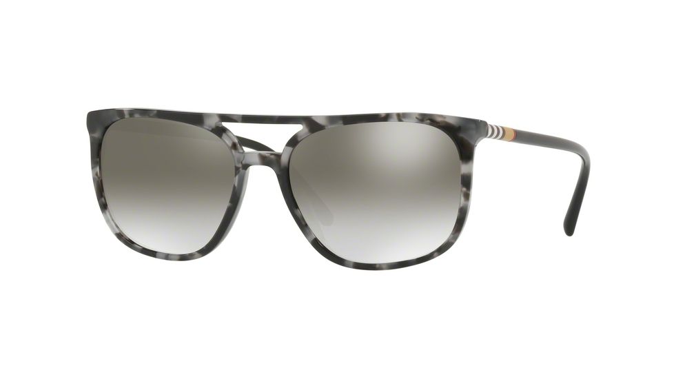 Burberry BE4257F Sunglasses 35336I-59 - Grey Havana Frame, Gradient Grey Mirror Silver Lenses