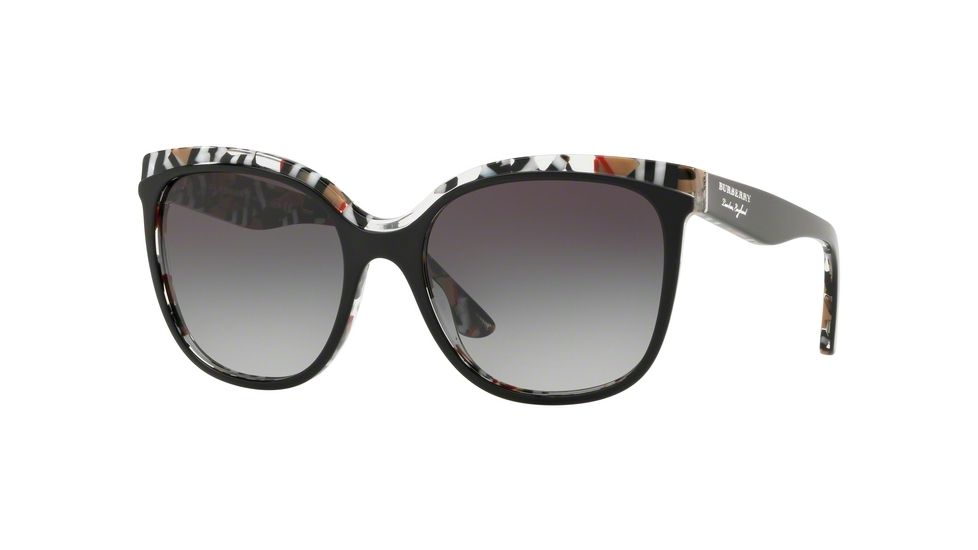 Burberry BE4270 Bifocal Prescription Sunglasses, 55mm, Top Black On Check, BE4270-37298G-55-BI