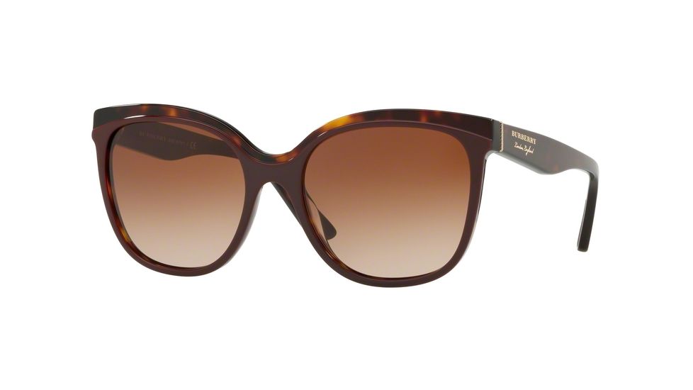 Burberry BE4270F Bifocal Prescription Sunglasses, 55mm, Top Bordeaux On Havana, BE4270F-373013-55-BI
