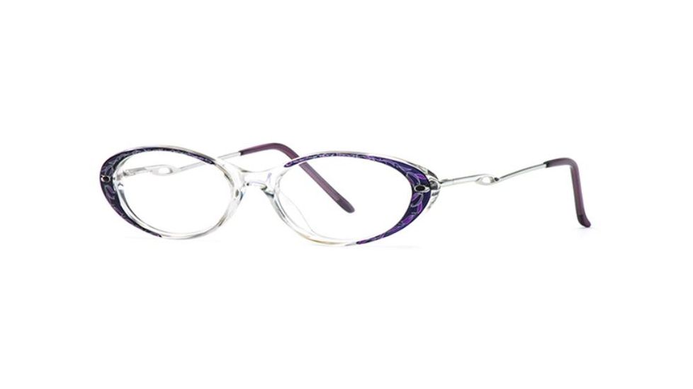 Calligraphy Collection Terrace SESC TERR00 Eyeglass Frames - Silver Raisin SESC TERR005135 PU