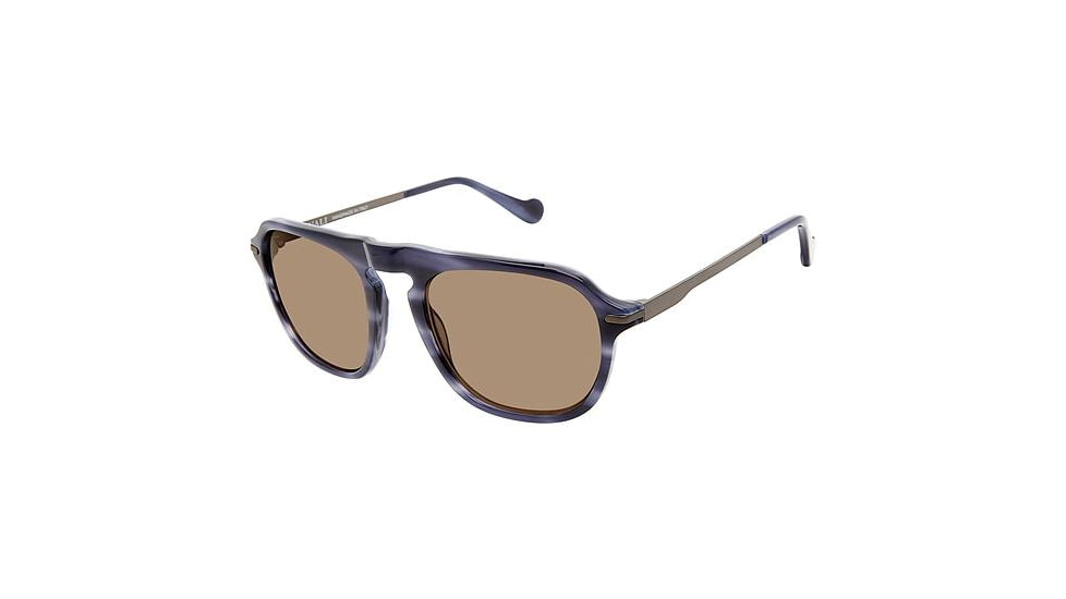 Canali 219 Sunglasses - Frame NAVY HORN/GUN, Lens Color G-15, Size 54/20mm CO21902