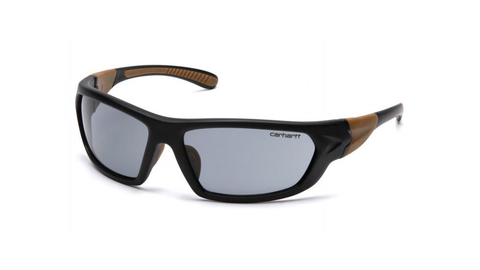 Carhartt Carbondale Safety Glasses w/Gray Lens, Black/Tan, CHB220DCC