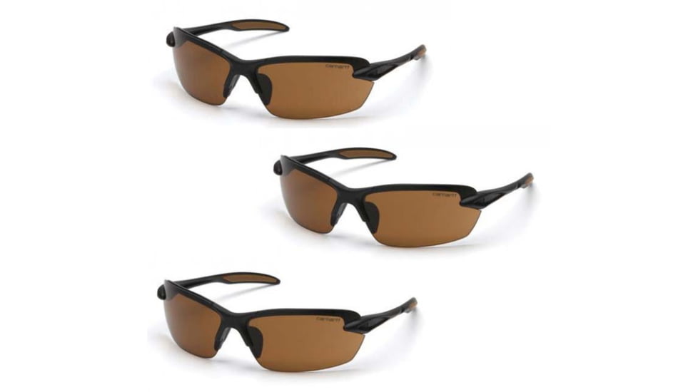 Carhartt Thunder Bay Safety Glasses, Gray Anti-fog Lens w/ Black Frame, Pack of 3