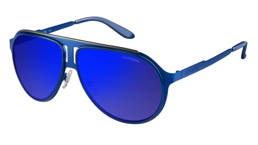 Carrera 100/S Progressive Prescription Sunglasses CA100S-0HKU-XT-5912 - Frame Color Matte Blue Ruthenium, Lens Diameter 59 mm