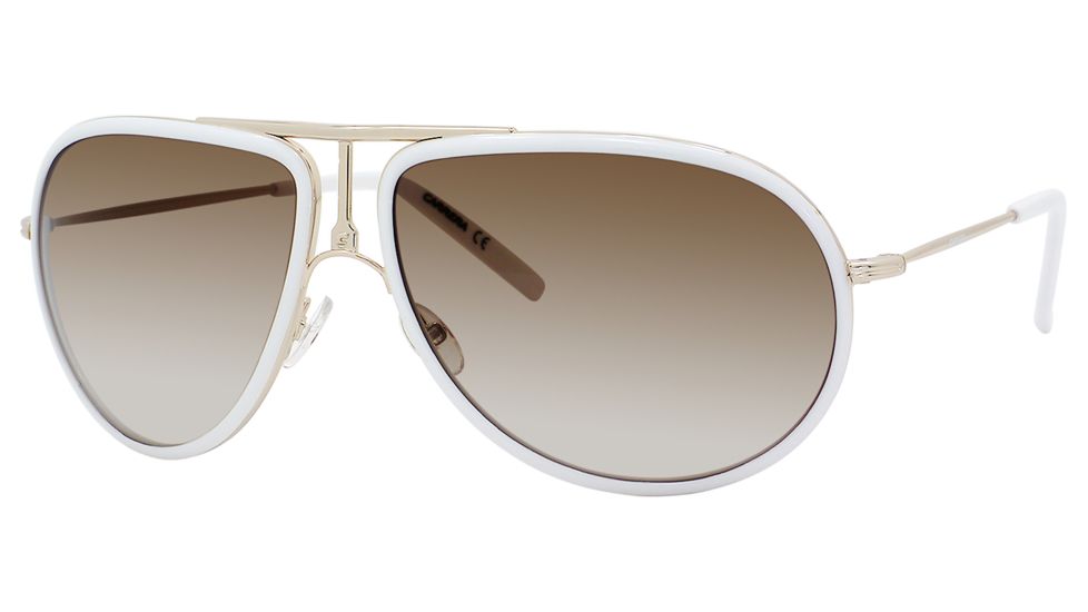 Carrera 15/S Sunglasses CA15S-0K0U-CC-6314 - Gold / White Frame, Brown Gradient Lenses, Lens Diameter 63mm, Distance Between Lenses 14mm