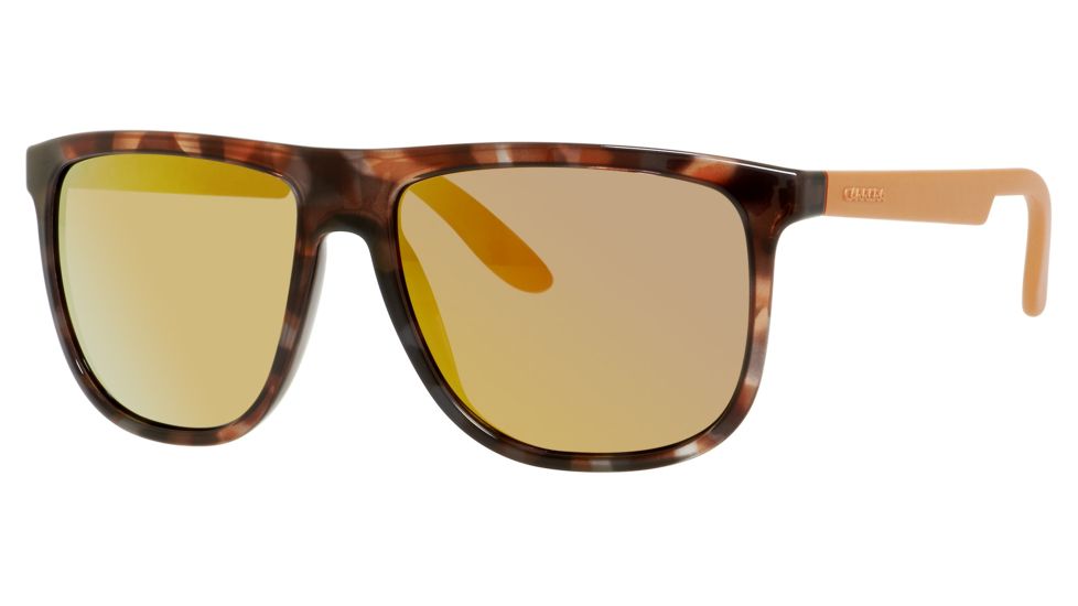 Carrera 5003/S Sunglasses CA5003S-0DES-SQ-5816 - Havana Dark Pink Frame, Multilayer Gold Lenses, Lens Diameter 58mm, Distance Between Lenses 16mm
