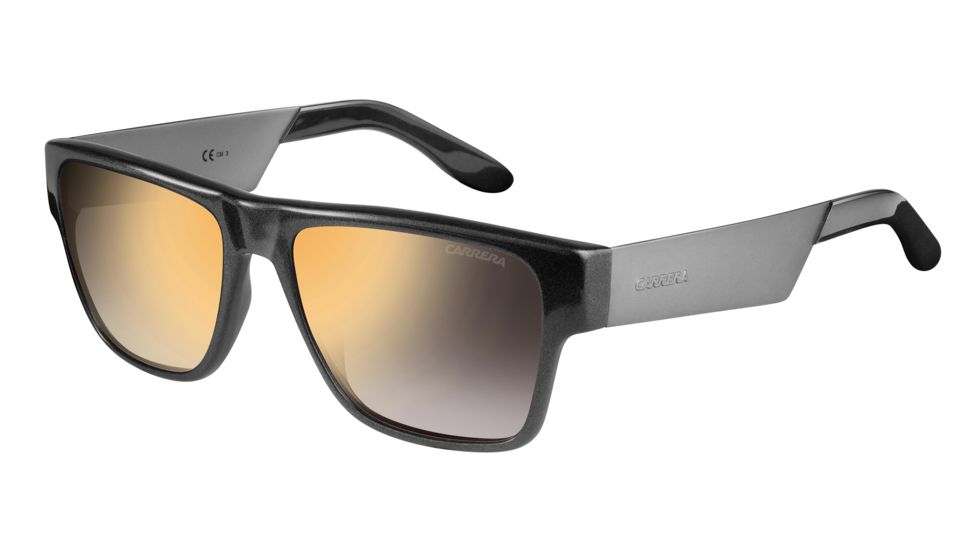 Carrera 5014/S Sunglasses CA5014S-08QB-VD-5517 - Black Iridescent Frame, Gray Sf Flshgld Lenses, Lens Diameter 55mm, Distance Between Lenses 17mm