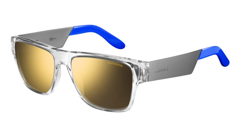 Carrera 5014/S Sunglasses CA5014S-08QA-JO-5517 - Crystal Frame, Gray Bronze Mirror Lenses, Lens Diameter 55mm, Distance Between Lenses 17mm